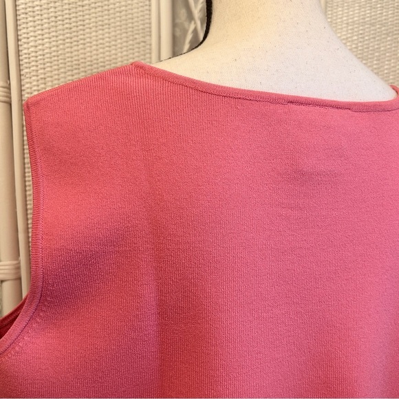 Talbots Shell Sweater Coral Pink Sleeveless Knit Blend Scoop Neck Plus size 1X - Picture 5 of 14